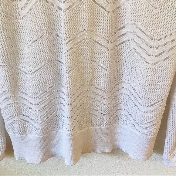 Vince Open Weave Knit Crewneck White Sweater S - Picture 6 of 13